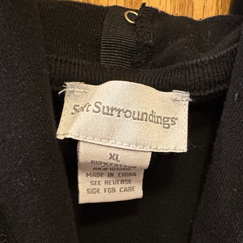 Soft Surroundings Washed Black Buttoned Duster or Dress - Picture 2 of 16